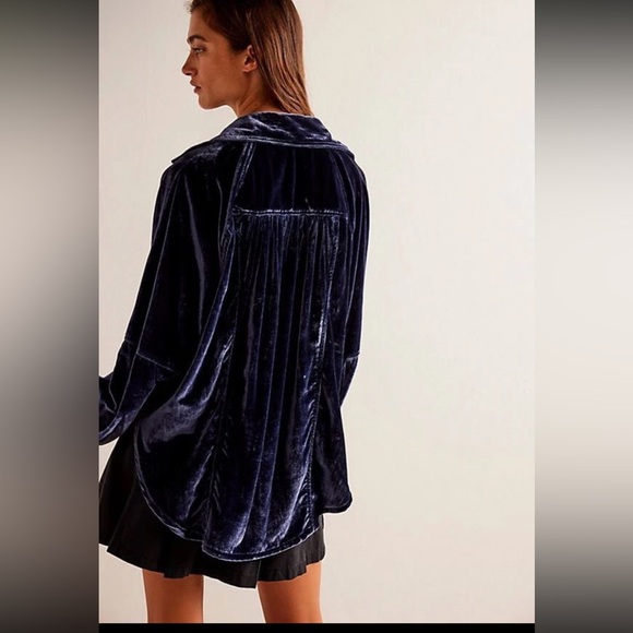 NEW!! Free People We The Free - Night Skies Velvet Top - Picture 2 of 14